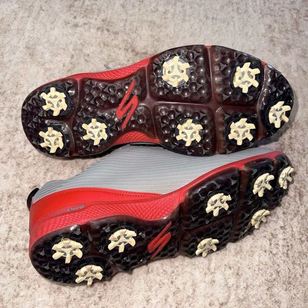 Skechers GO GOLF Pro 5 Hyper 214044 Waterproof Shoe Gray Red Mens Size 10.5